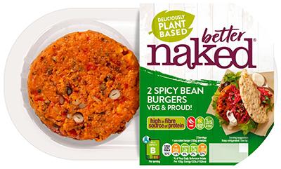 Better Naked Spicy Bean Burger Veg & Proud 260g