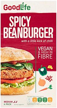 Goodlife Spicy Vegetable Bean Burger Frozen 454g
