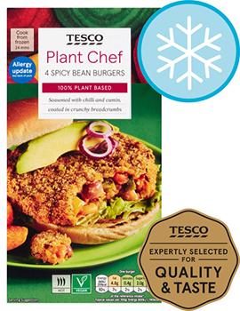 Tesco Plant Chef 4 Spicy Bean Burgers 454g