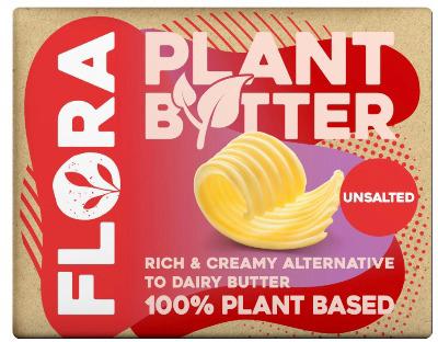 Flora Plant B+tter Unsalted Vegan Alternative to Butter 250g