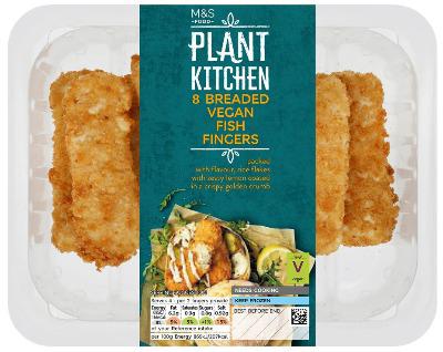 M&S 8 Vegan Breaded Fish Fingers Frozen 300g