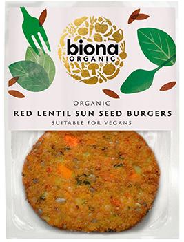 Biona Organic Red Lentil Sun Seed Burgers 160g