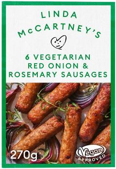 Linda McCartney 6 Vegetarian Sausages with Red Onion & Rosemary Frozen 270g