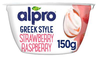 Alpro Greek Style Strawberry Raspberry Yoghurt Alternative 150g
